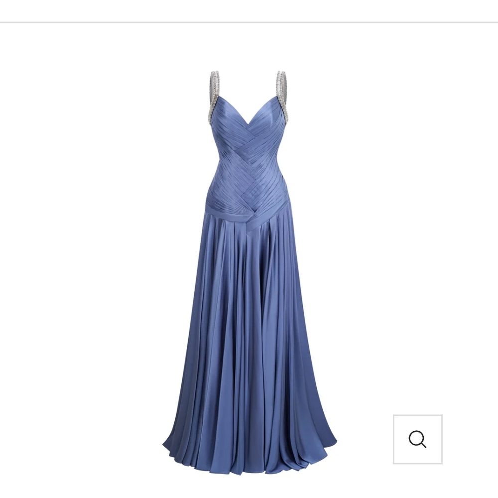 Elegant Periwinkle Maxi Dress with Beaded Straps